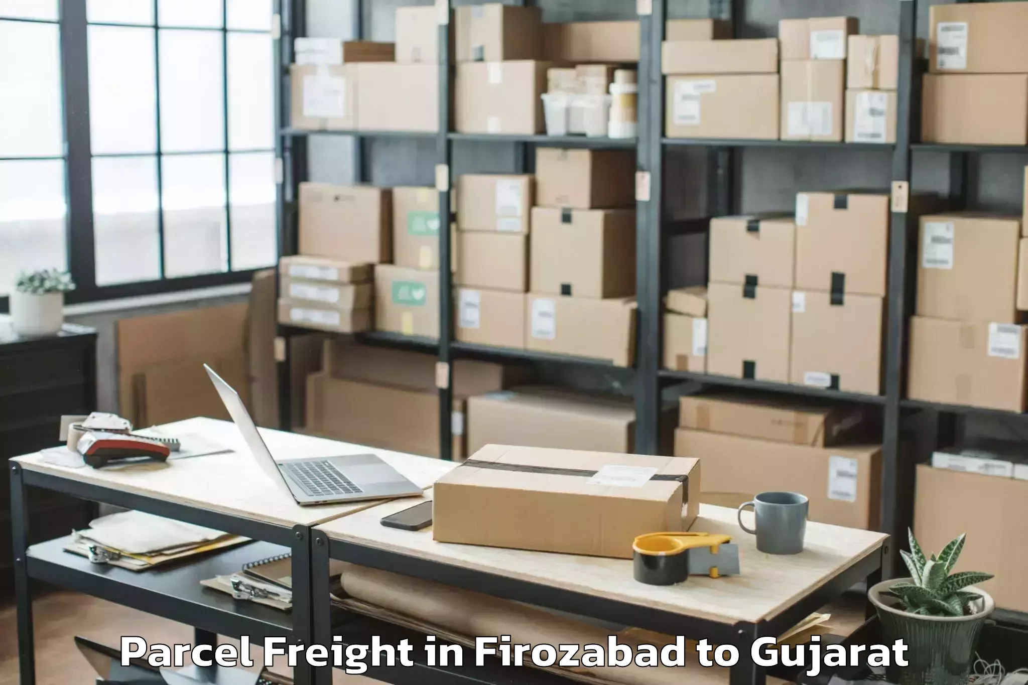 Trusted Firozabad to Khambhaliya Parcel Freight